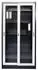 Jet-Line St. Petersburg Stahlschrank mit Glasfront, 90x40x185cm, anthrazit-weiß