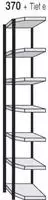 Magazin-Regal Stora 100 Eck-Regalfeld BxTxH 97x60x260cm schwarz/lichtgrau