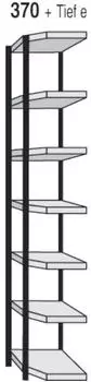 Kerkmann Stora 100 Magazin-Regal Eck-Regalfeld 97x60x260cm schwarz/lichtgrau (2468)