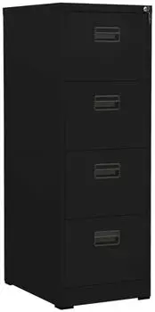 vidaXL Aktenschrank Stahl Schwarz 46x62x133cm (336280)