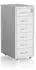 Relaxdays Rollcontainer 6 Schubladen abschließbar, Metall, weiß, 69x28x41cm