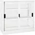 vidaXL Fächerschrank mit Schiebetür Stahl Weiß 90x40x90cm