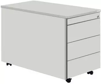 Mauser Rollcontainer Line 4 Schubladen, Metall, lichtgrau, abschließbar (LCZ98-333ED-K)