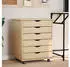 vidaXL Rolling Cabinet with Drawers MOSS Solid Wood Pine Brown (42032401)