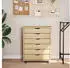 vidaXL Rolling Cabinet with Drawers MOSS Solid Wood Pine Brown (42032401)
