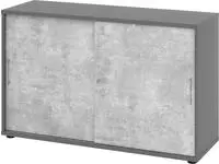 Hammerbacher-Schiebet&uuml;renschrank 2 OH BS Graphit/Beton-V1752S/G/M/BS