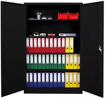 Proregal Elephant Fl&uuml;gelt&uuml;renschrank Stahl, pulverbeschichtet, schwarz, 180x120x40cm (RDZ4-12)