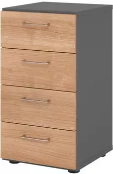 Hammerbacher Advanced 924S4 Schubladenschrank 2OH 4 Schubladen Graphit/Nussbaum (V924S4/G/N/BS)