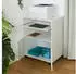 Relaxdays Rollcontainer 2 Fächer & Tastaturauszug, 74x60x48cm, Holz, weiß (10050173)