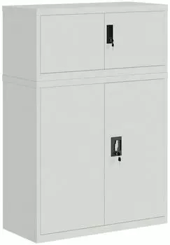 vidaXL Aktenschrank Stahl Hellgrau 90x40x130cm