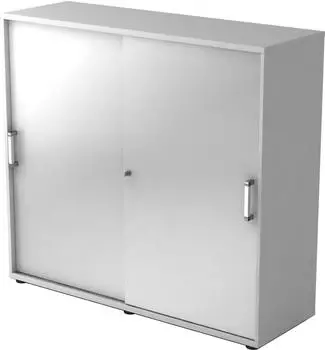 Hammerbacher Schiebet&uuml;renschrank Serie 9 3OH, 120x40x110cm, Grau/Silber (V1753S)