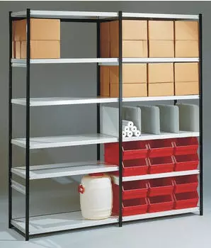 Kerkmann Stora 100 Magazin-Regal Endseite 100x30x225cm schwarz/lichtgrau
