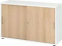 Hammerbacher-Schiebet&uuml;renschrank 2 OH BS Wei&szlig;/Eiche-V1752S/W/E/BS