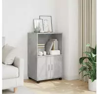 vidaXL Rollschrank Betongrau 55x40x91 cm Holzwerkstoff
