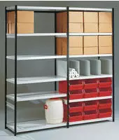 Magazin-Regal Stora 100 Endseite BxTxH 100x50x225cm schwarz/lichtgrau