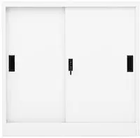 vidaXL B&uuml;roschrank mit Schiebet&uuml;r Wei&szlig; 90x40x90 cm Stahl