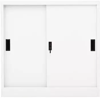 vidaXL B&uuml;roschrank mit Schiebet&uuml;r Stahl Wei&szlig; 90x40x90cm (335950)