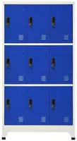 vidaXL Schlie&szlig;fachschrank Grau und Blau 90x45x180 cm Stahl