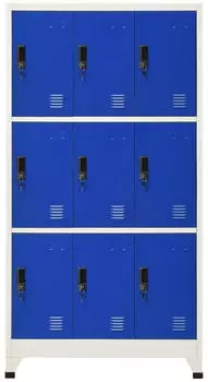 vidaXL Schlie&szlig;fachschrank Grau/Blau 90x45x180cm Stahl (339810)