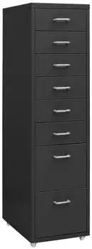 vidaXL Aktenschrank mit Rollen Anthrazit 28x41x109cm Metall (335923)
