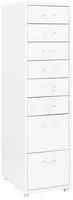 vidaXL Aktenschrank mit Rollen Wei&szlig; 28x41x109 cm Metall