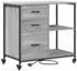 vidaXL Büroschrank mit Rollen 76x41x72cm Spanplatte Grau Sonoma