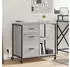 vidaXL Büroschrank mit Rollen 76x41x72cm Spanplatte Grau Sonoma