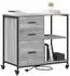 vidaXL Büroschrank mit Rollen 76x41x72cm Spanplatte Grau Sonoma