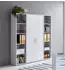 Mid.you Office Edition SW Set 3 Aktenschrank 12 Fächer 173x186x33cm Grau/Weiß Hochglanz (001067007805)