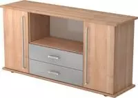 Hammerbacher-Sideboard 2 T&uuml;ren, 2 Sch&uuml;be CE Nussb./Nussb.-VSBTS/N/N/CE