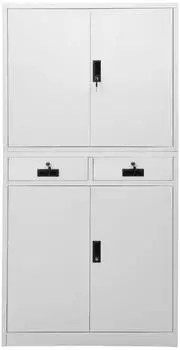 vidaXL Aktenschrank Stahl Hellgrau 90x40x180cm