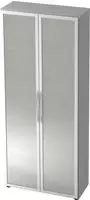 Hammerbacher-Glast&uuml;renschrank 5OH 34,6cm tief BM Grau-V4200/5/S/BM
