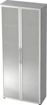 Hammerbacher Basic Glast&uuml;renschrank 5OH 80x33x188cm Grau (V4200/5/S/BM)
