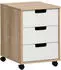 Schildmeyer Emmik Rollcontainer 3 Schubkästen, 40,1x50x57cm, Weiß/Eiche (159594)
