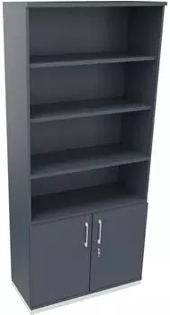 Soennecken Kombischrank 2OH T&uuml;r / 4OH Regal, 1000x442x2221mm, Wei&szlig;/Lavagrau (820116482)