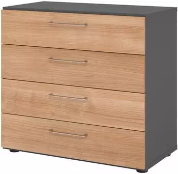Hammerbacher Regal 2OH 4 Schubladen Graphit/Nussbaum (V928S4/G/N/BS)