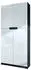 Vladon Logan Aktenschrank 5 Fächer 4 Türen Schwarz matt/Weiß Hochglanz 82x184x37cm (50005134)
