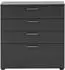 Möbelpartner Kommode Serie 1500 Büro 4 Schubladen Anthrazit (80.2x84.2x41cm)