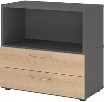Hammerbacher FlexWall Regal 2 Sch&uuml;be 2OH 80x41,7x74,6cm Graphit/Eiche (VFW28S2KG)
