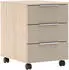 Innostyle Santorin Rollcontainer 3 Schubkästen Glas/Holzwerkstoff Cashmere/Riva Eiche (57099648-0)