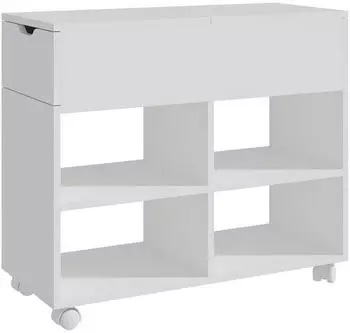 Relaxdays Rollcontainer 5 Fächer mit Schublade, offen, 61x70x30cm, weiß (10052414_49)