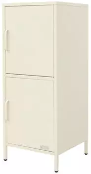 ML-Design Aktenschrank Stahl 2 T&uuml;ren verstellbare Regalb&ouml;den, 40x101,5x40cm, Creme