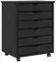 vidaXL Rollschrank mit Schubladen MOSS Massivholz Kiefer