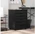 vidaXL Rolling Cabinet with Drawers MOSS Solid Wood Pine Black (4015784)