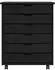 vidaXL Rolling Cabinet with Drawers MOSS Solid Wood Pine Black (4015784)