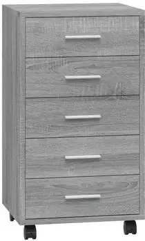 vidaXL Schubladenschrank mit Rollen, grau Sonoma, Holzwerkstoff (342675)