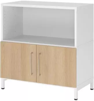 Hammerbacher FlexWall FW28T1 Fl&uuml;gelt&uuml;renschrank 2OH mit Sockel, wei&szlig;/Eiche (VFW28T1KUWEBS)