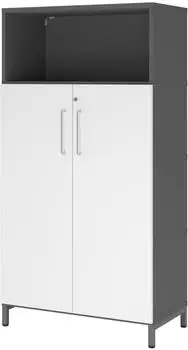 Hammerbacher FlexWall Fl&uuml;gelt&uuml;renschrank 4OH mit Sockel, graphit/wei&szlig; (VFW48T3KUGWBS)