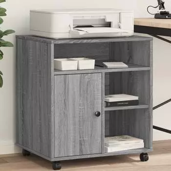 vidaXL Druckerst&auml;nder mit Rollen grau Sonoma 60x50x67cm (840630)