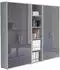 BMG Office Edition Set 10 Aktenschrank grau/anthrazit hochglanz, 12 Fächer, 212,9x185,6x33cm